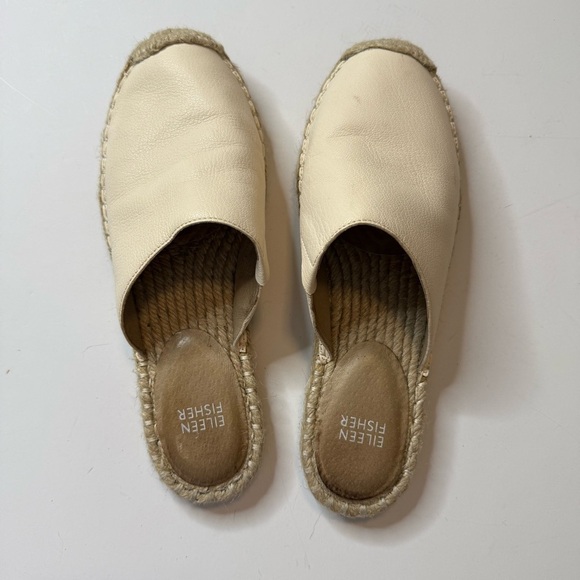 Eileen Fisher Cream Espadrille Slip-Ons - Picture 1 of 6